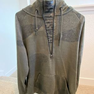 NWT Gymshark 1/2 Zip Hoodie Size large Ultra Jacquard Camo Grey Black Rare